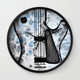 Guitar Art. Abstract Guitar. Rock and Roll. Gibson Guitar. Wall Clock