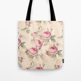 Pink roses,vintage roses floral pattern  Tote Bag