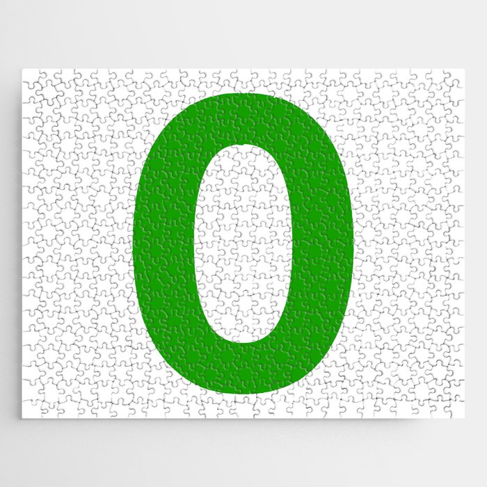 Number 0 (Green & White) Jigsaw Puzzle