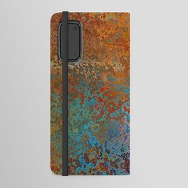 Vintage Rust, Terracotta and Blue Android Wallet Case