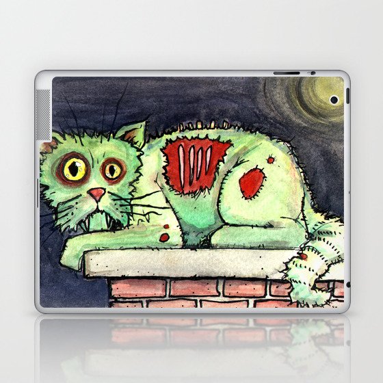 Zombie Cat On The Wall Laptop Ipad Skin By Byronrempel Society6
