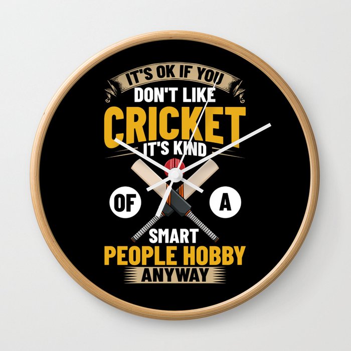 Cricket Game Player Ball Bat Coach Cricketer Wall Clock