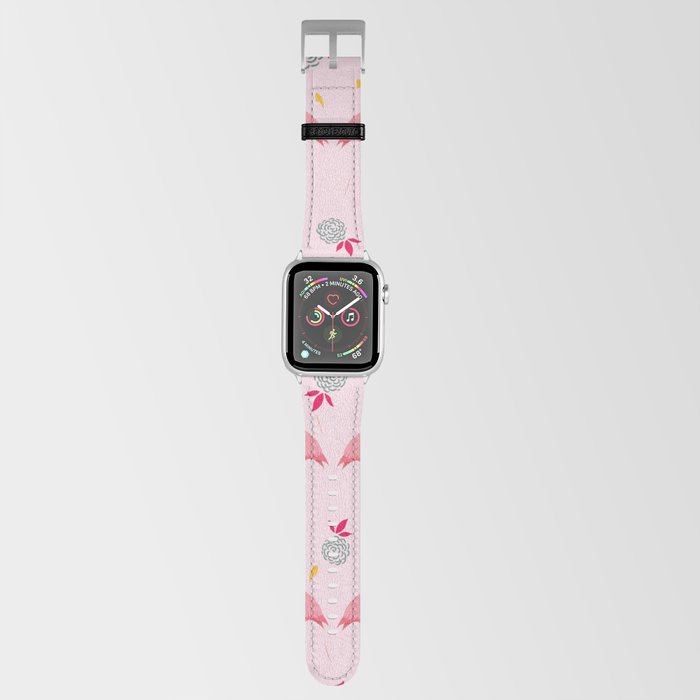 Flamingos pair pineapples tropical summer vibe Apple Watch Band