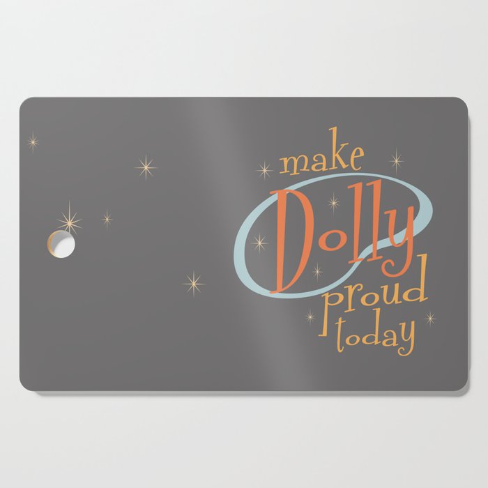 Retro diner font + starbursts and vintage colors: Make Dolly proud today Cutting Board