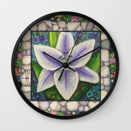 Stargazer Lily in the Lilac Verse Wall Clock