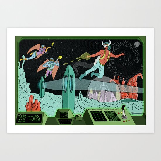 Surveillance of Moon Base 23 Art Print