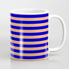 Brown & Blue Colored Striped Pattern Coffee Mug | Abstract, Stripespattern, Blue, Minimalist, Stripes, Minimalism, Graphicdesign, Pattern, Colourful, Linedpattern 