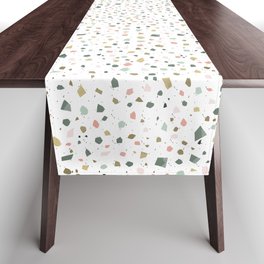 terrazzo stracciatella marble texture decorative pattern Table Runner