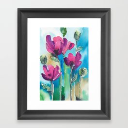 Purple Poppies Framed Art Print