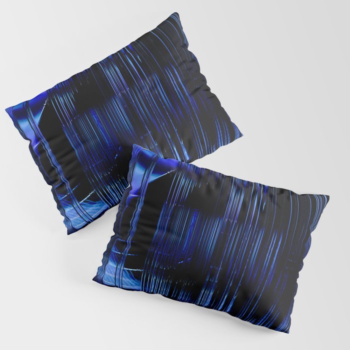 Blue Cyber Black Pillow Sham