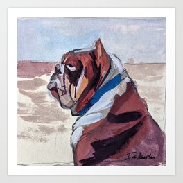 Bulldog Beach Bum Art Print