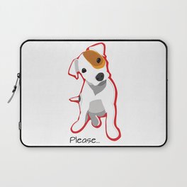 "Please" Jack Russell Terrier Puppy Laptop Sleeve