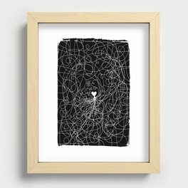 The lines of Love - Black version. Recessed Framed Print