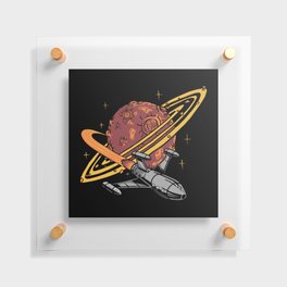 Cool Planet Spaceship Explorer Floating Acrylic Print