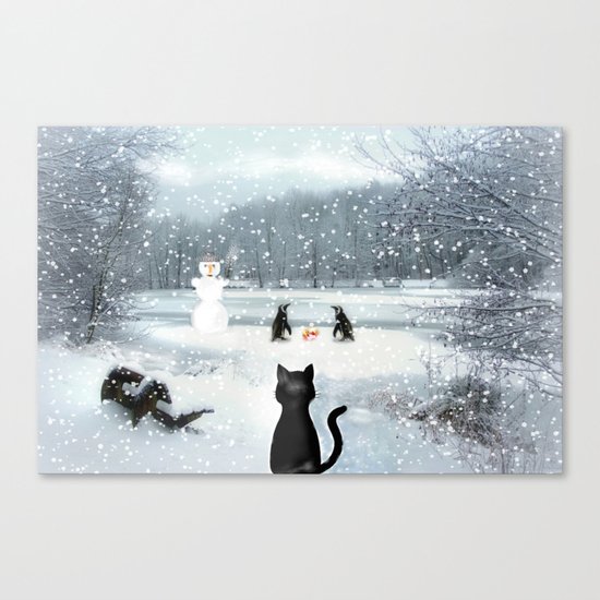 Cat on tour Canvas Print