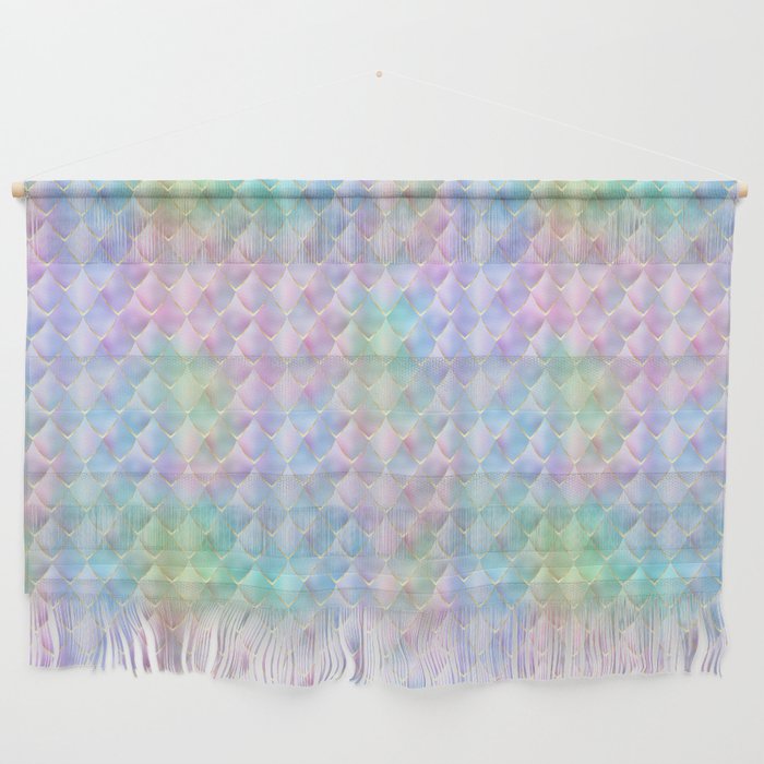 Holographic Mermaid Scales Pattern Wall Hanging