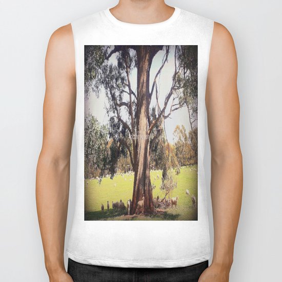 Under the shade of a coolabah Tree Biker Tank