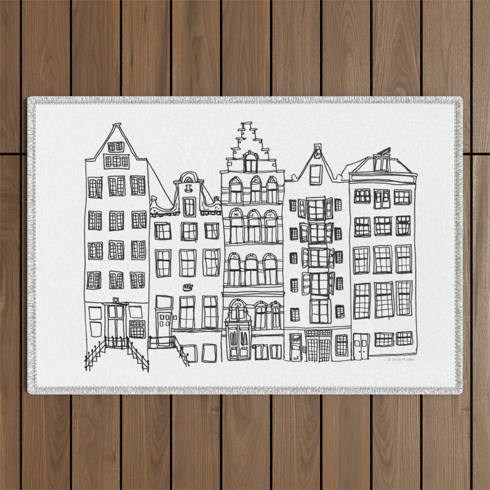 Amsterdam canal houses Outdoor Rug