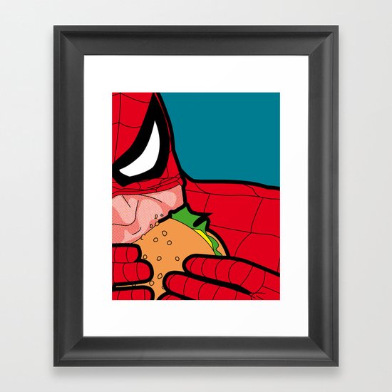 The secret life of heroes - Spiderfood Framed Art Print
