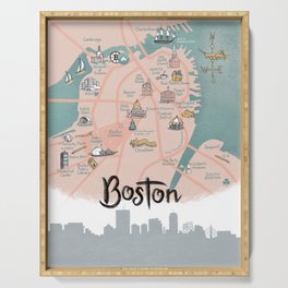 Boston Map Serving Tray