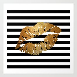 Metallic Kiss - Gold (Revised) Art Print