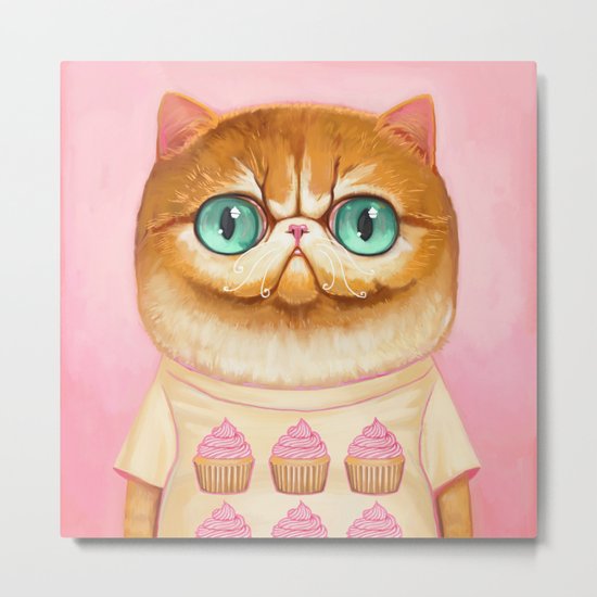 Cupcake Cat Metal Print