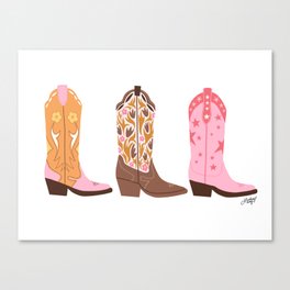 Pink Cowboy Boots  Canvas Print
