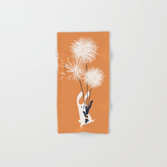 Bunny and Dandelion Bouquet Hand & Bath Towel
