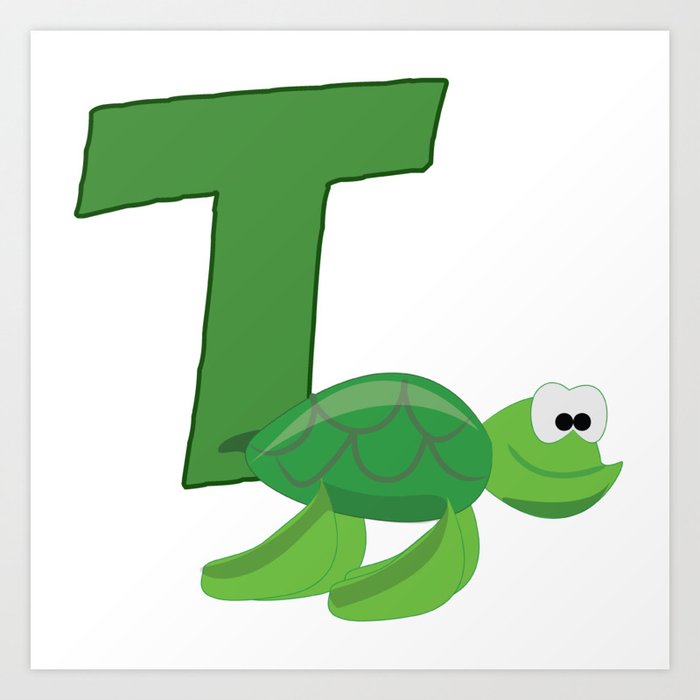 T Is For Turtle Art Print