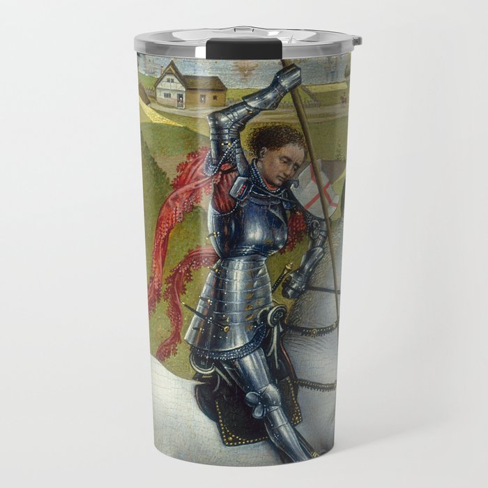 Saint George and the Dragon Oil Painting by Rogier van der Weyden Travel Mug