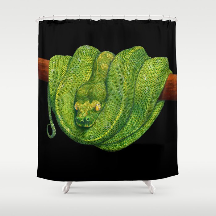 Green Tree Python Shower Curtain