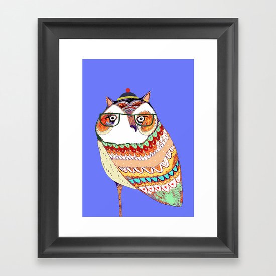 Owl, owl art, owl illustration, owl print, Framed Art Print