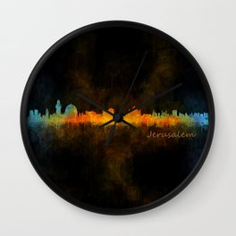 Jerusalem City Skyline Hq v4 Wall Clock
