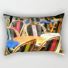 Paris Cafe Colorful Chairs and Tables Rectangular Pillow