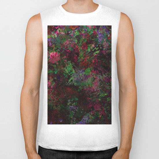 Purple Warfare - Abstract purple, pink, green and black abstract Biker Tank