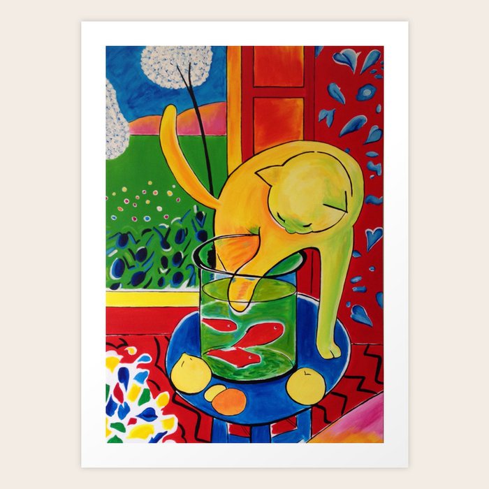 Henri matisse The cat with the red fish Art Print by nobelart Society6