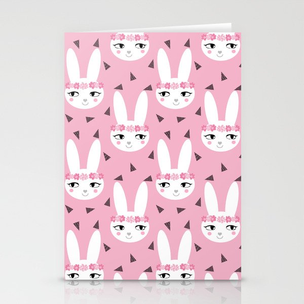 Bunny Baby Girl Rabbit Illustration Cute Decor For Girls Room Pink