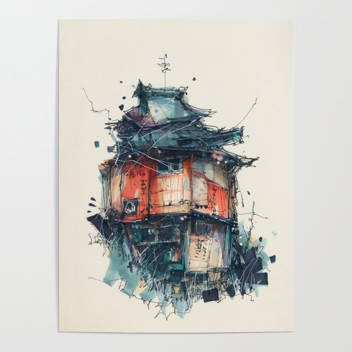 Japanese Hut Poster