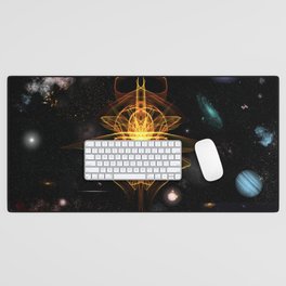 Space Station Science Fiction Planets Galaxy Desk Mat