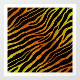 Ripped SpaceTime Stripes - Yellow/Orange Art Print