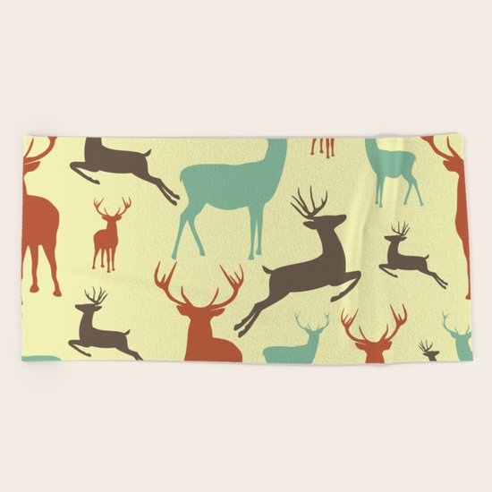 Reindeers Beach Towel