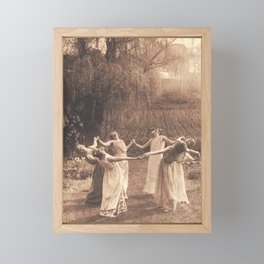 Circle Of Witches Vintage Women Dancing Framed Mini Art Print