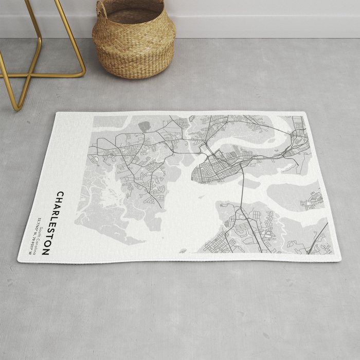 Charleston South Carolina Map, Charleston Map, Minimalist Map
