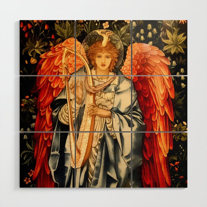 “Angel Tapestry” by Edward Burne Jones Wood Wall Art