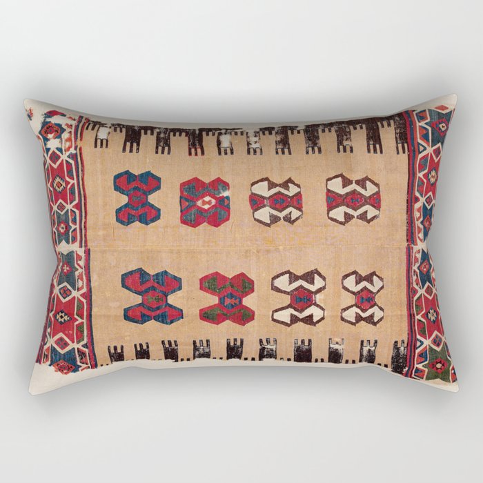 Cappadocian  Antique Turkish Kilim Rug Print Rectangular Pillow