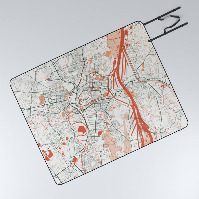 Strasbourg City Map of France - Bohemian Picnic Blanket