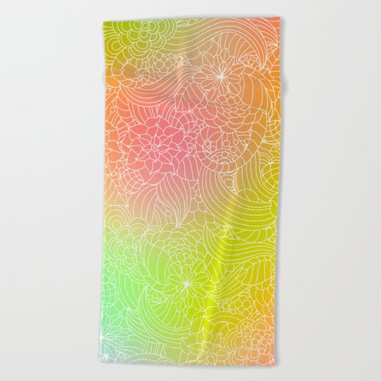 Romantic floral fantasy Beach Towel