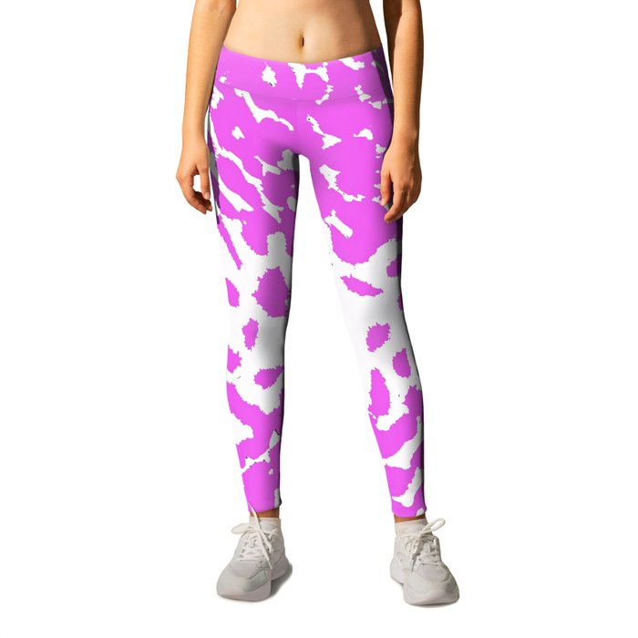 Animal Print Pink and White Cheetah Leggings by Art is Wonderful | Society6