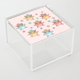 Jumping Cowboy Frogs, Cute Happy Frog with Hat Fun Pattern Acrylic Box