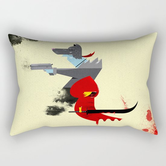 Red Hood & The Badass Wolf Redux Rectangular Pillow